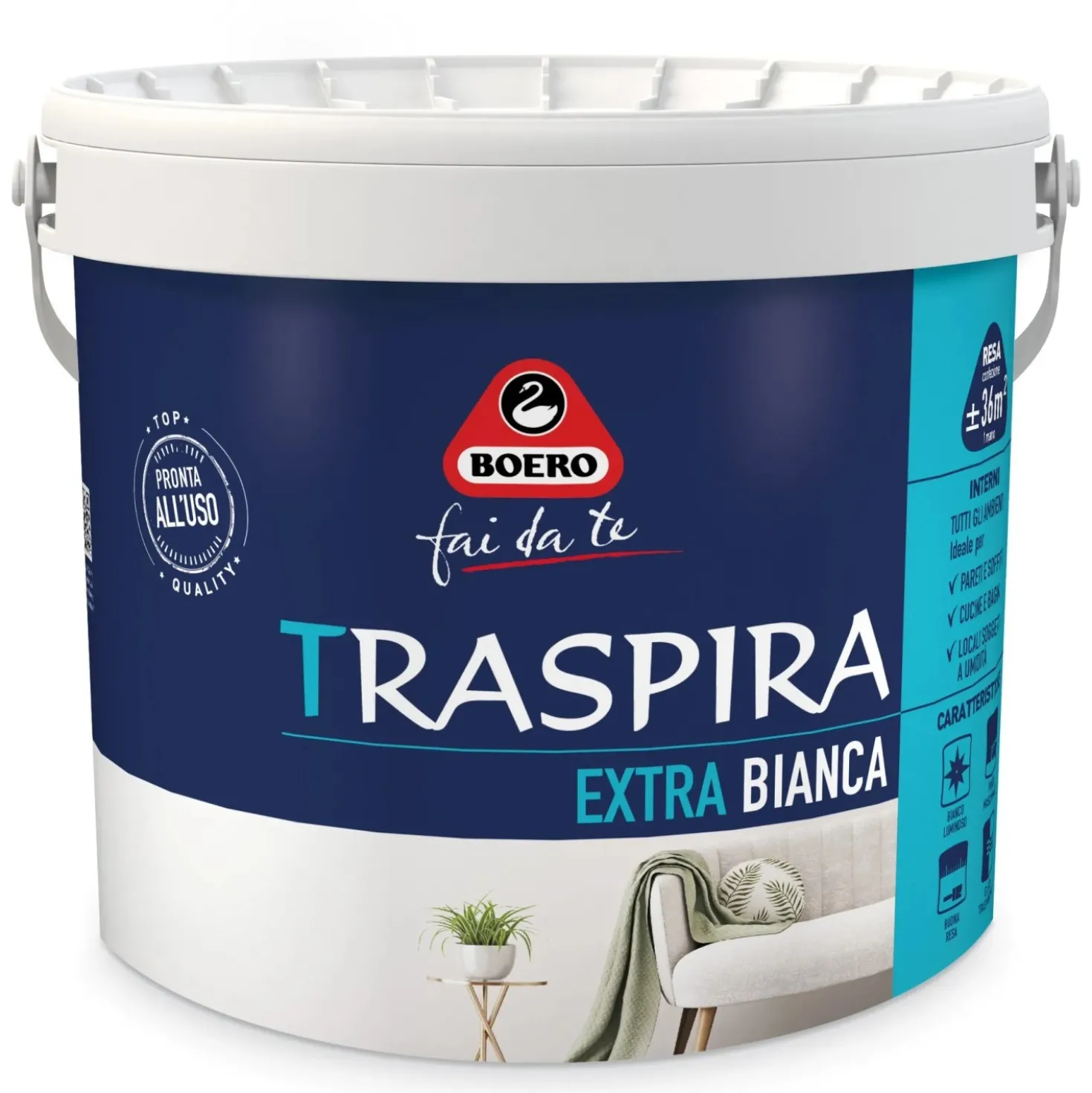 Idropittura traspirante Traspira bianco 4 l Boero