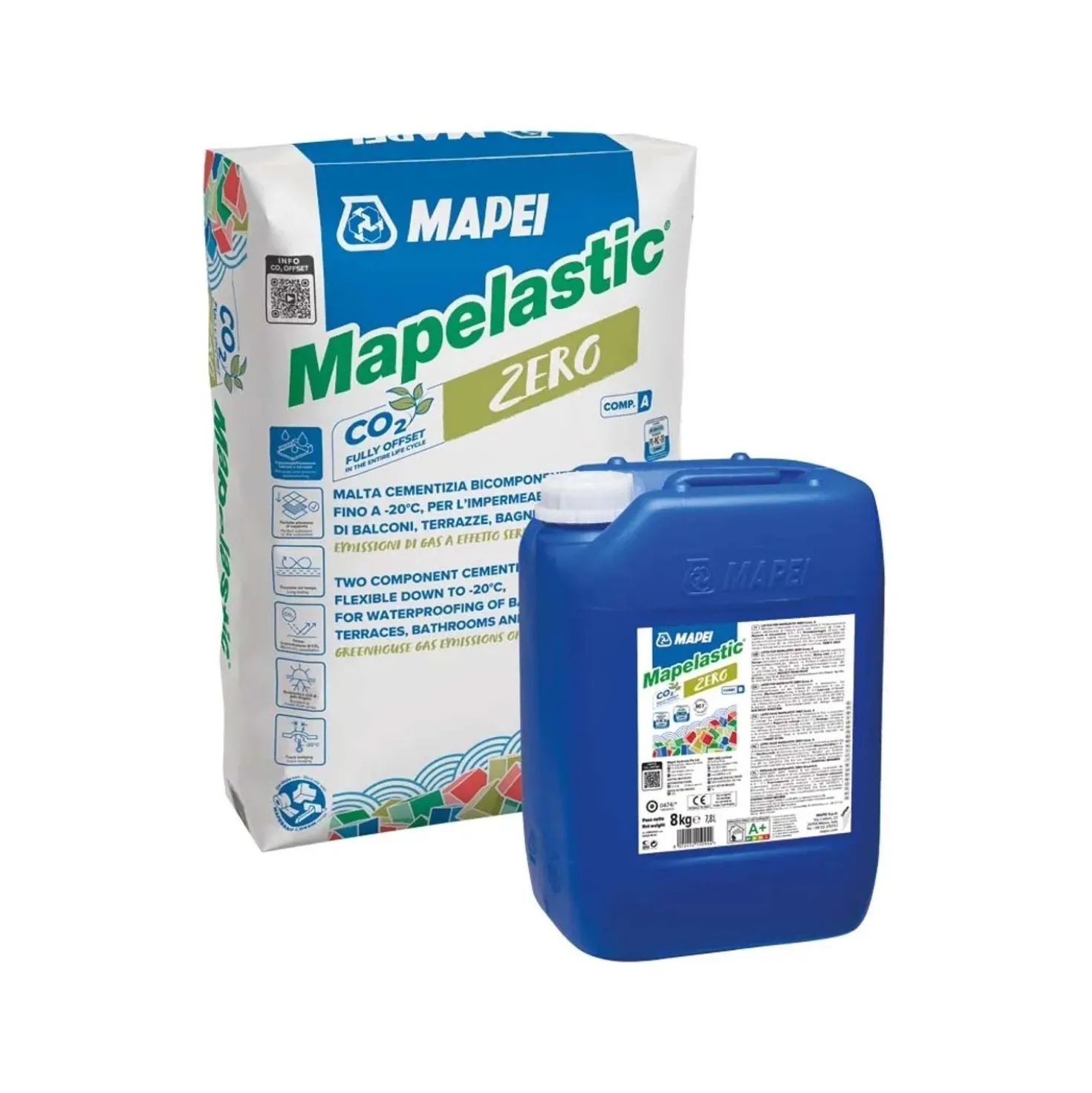 Impermeabilizzante bicomponente Mapelastic Zero A+B 24+8 kg