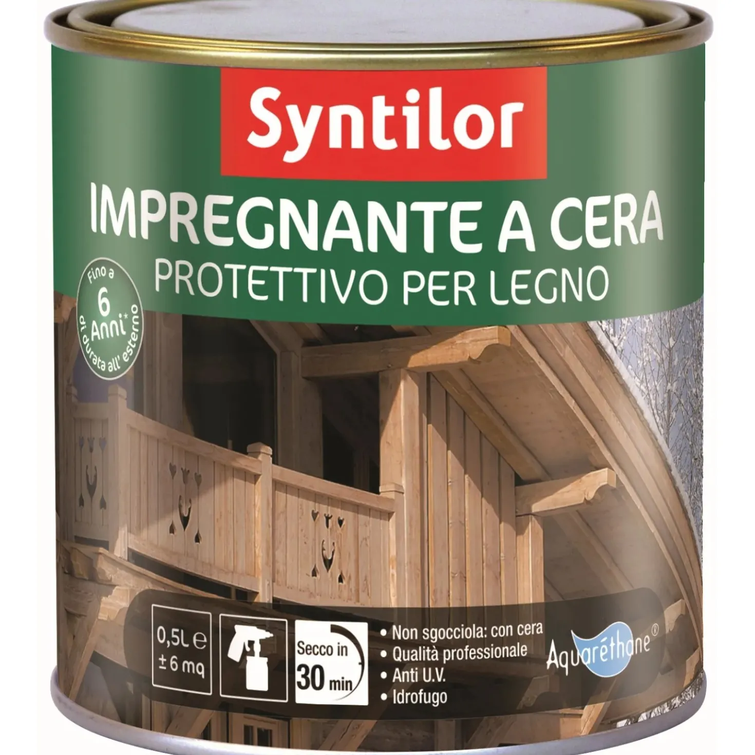 Impregnante per legno a cera effetto noce scuro 0,5 l