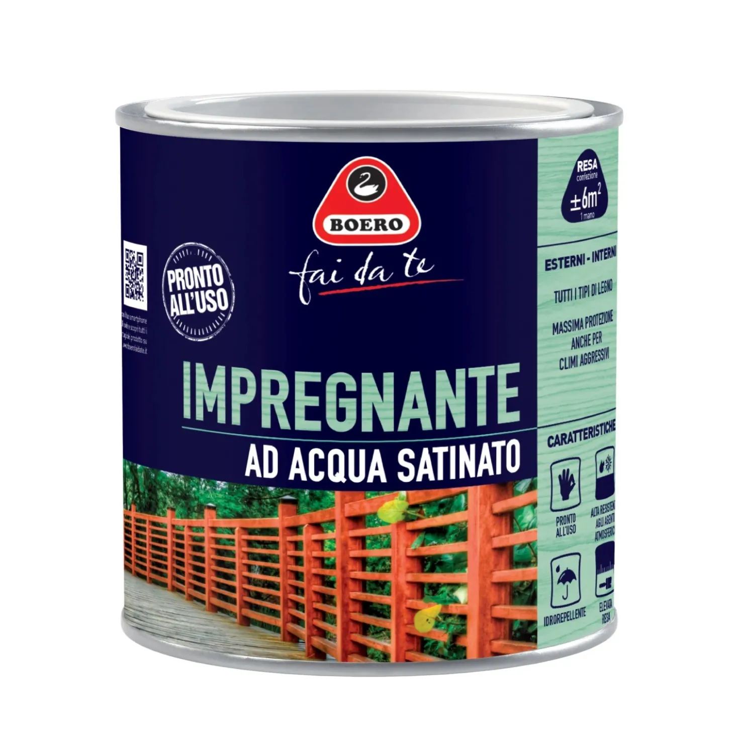 Impregnante per legno ad acqua Boero neutro 0,5 l