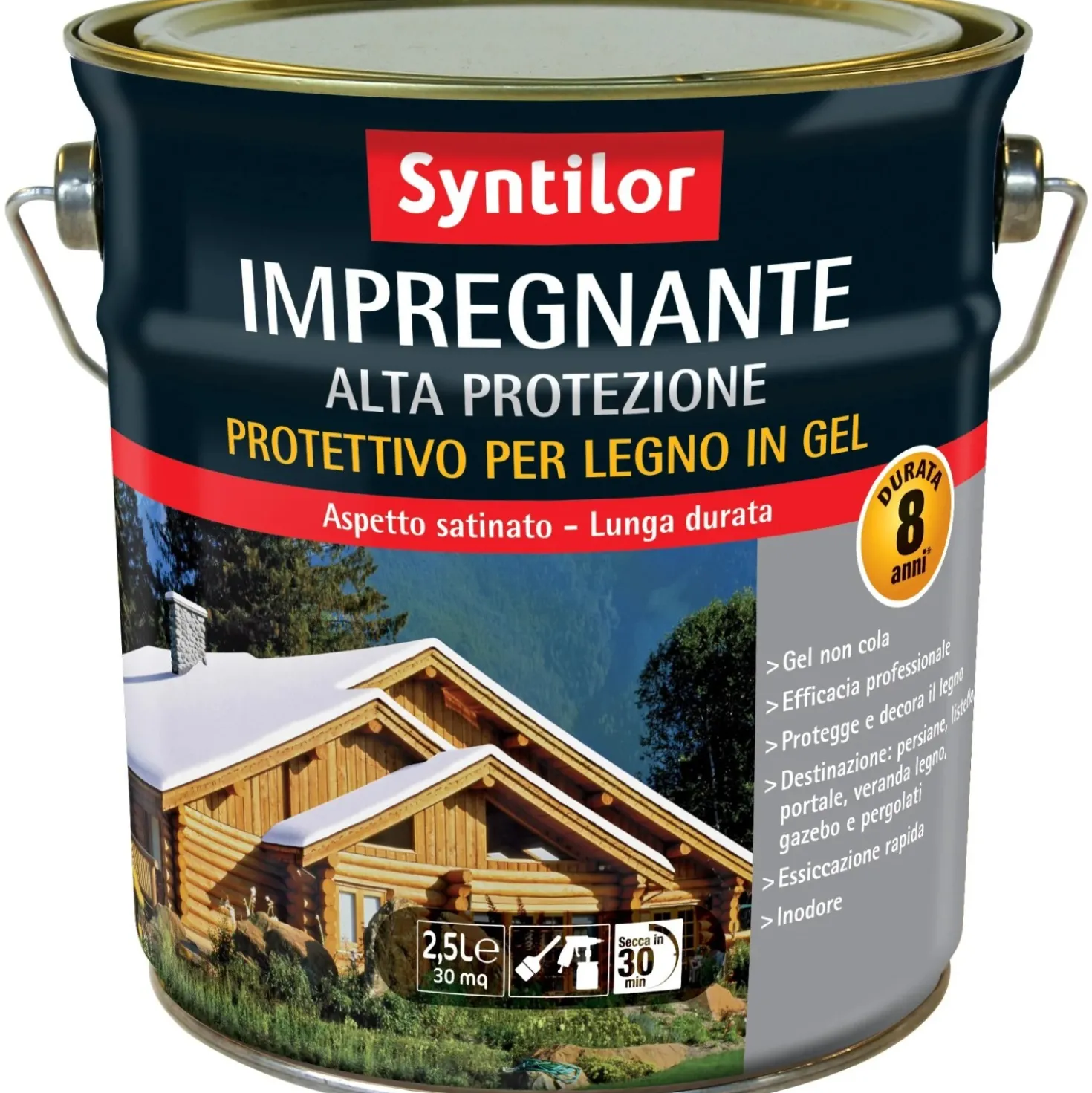 Impregnante per legno in gel Syntilor antracite 2,5 l