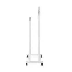 Indossatore doppio in legno bianco con rotelle