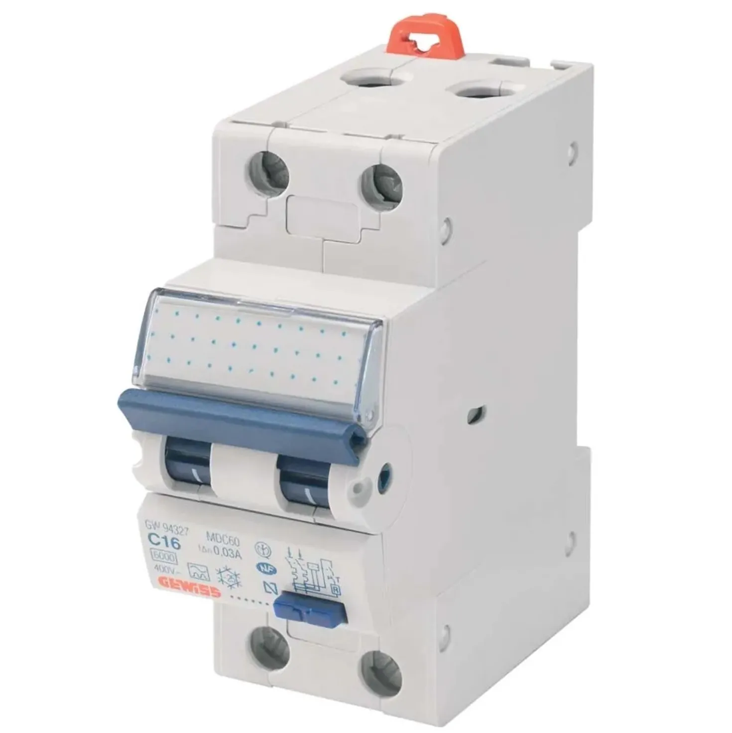 Interruttore magnetotermico differenziale Gewiss 1P+N C32 4,5KA AC/0,03 2M