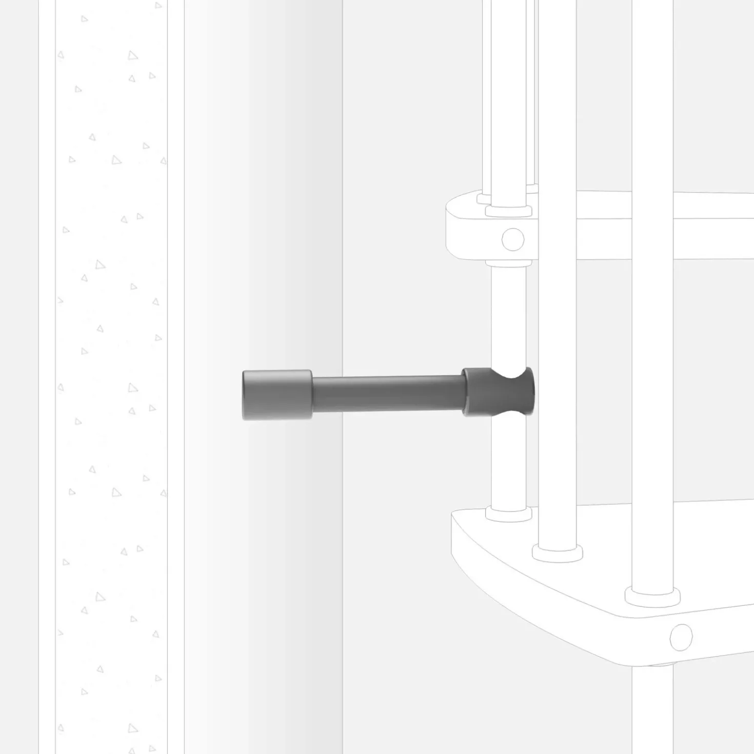 Irrigidimento colonna-parete grigio antracite