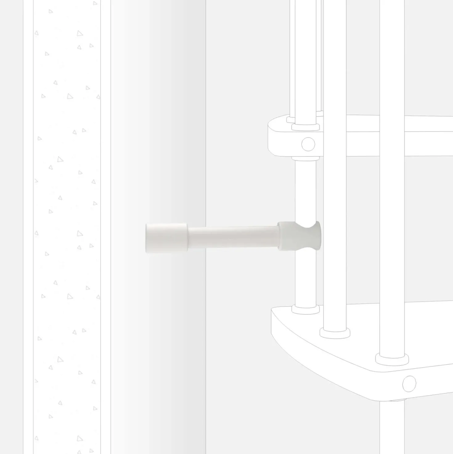 Irrigidimento colonna-parete bianco