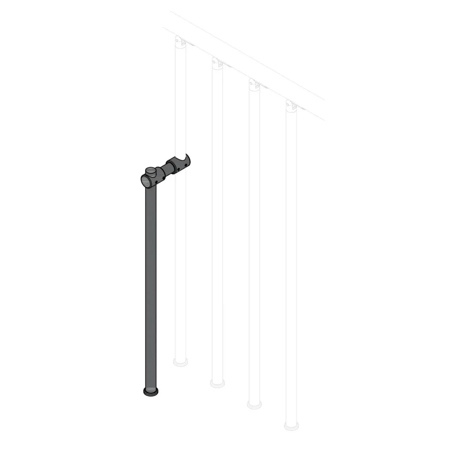Irrigidimento colonna-pavimento grigio antracite