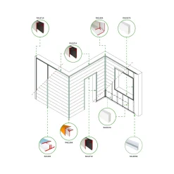 Kit 4 profili angolo esterno 363 tortora 300 cm