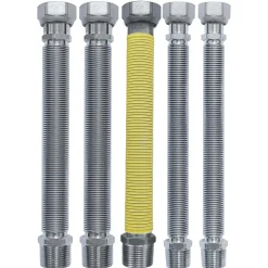 Kit allaccio caldaia tubi in acciaio inox e tubo rivestito estensibile