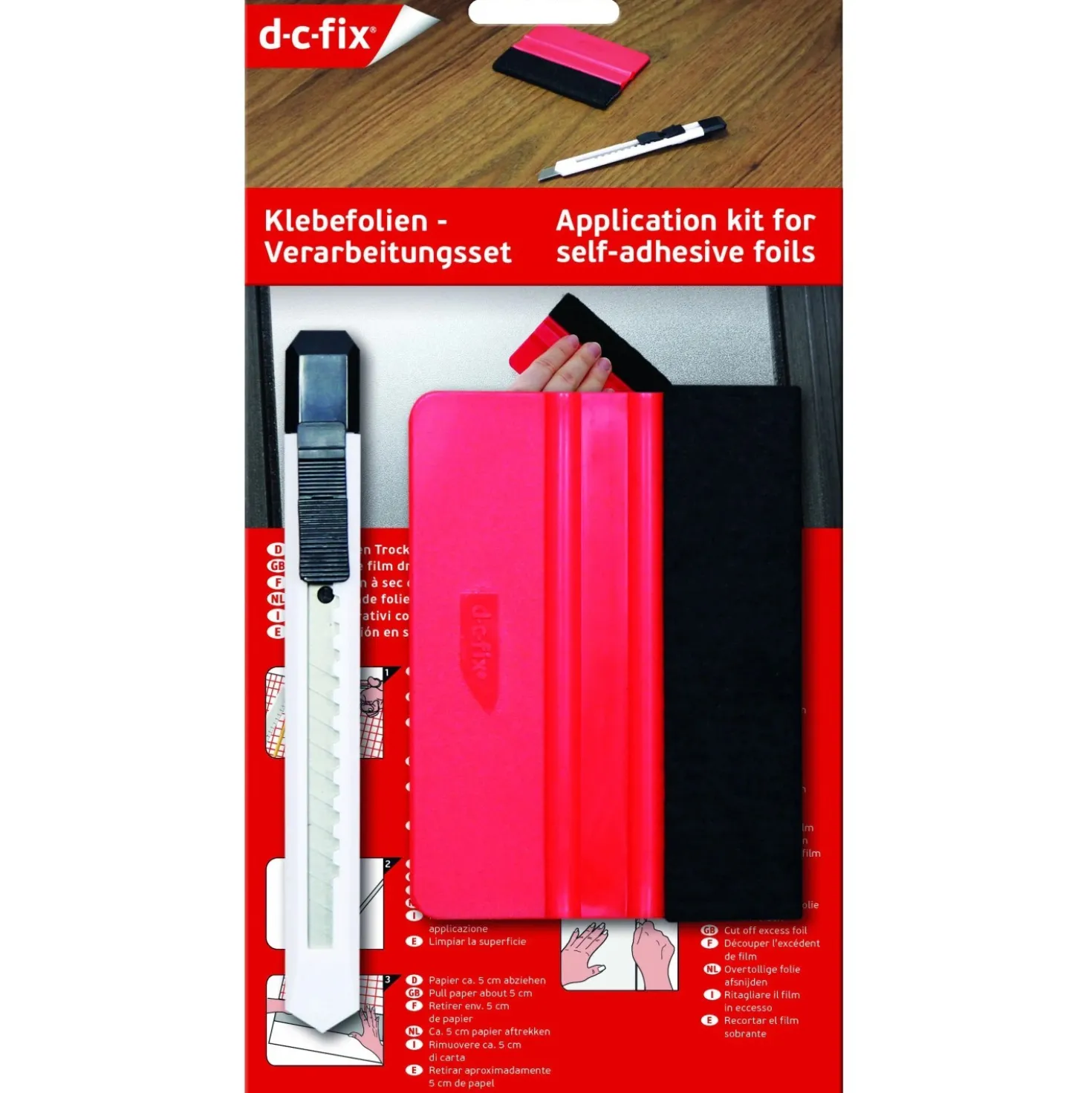 Kit applicazione pellicole adesive d-c-fix