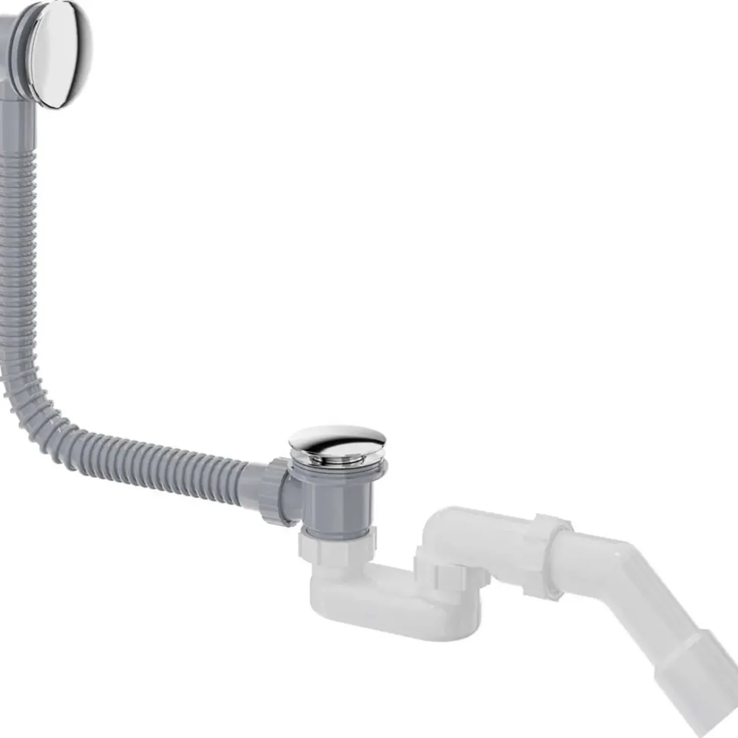 Kit di scarico per vasca da bagno click-clack cromo