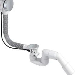 Kit di scarico per vasca da bagno con spina automatica cromo
