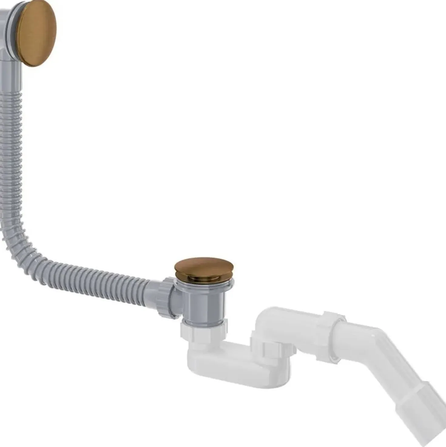 Kit di scarico per vasca da bagno click-clack bronzo spazzolato