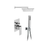 Kit doccia incasso quadrato cromo con soffione 20x20 cm