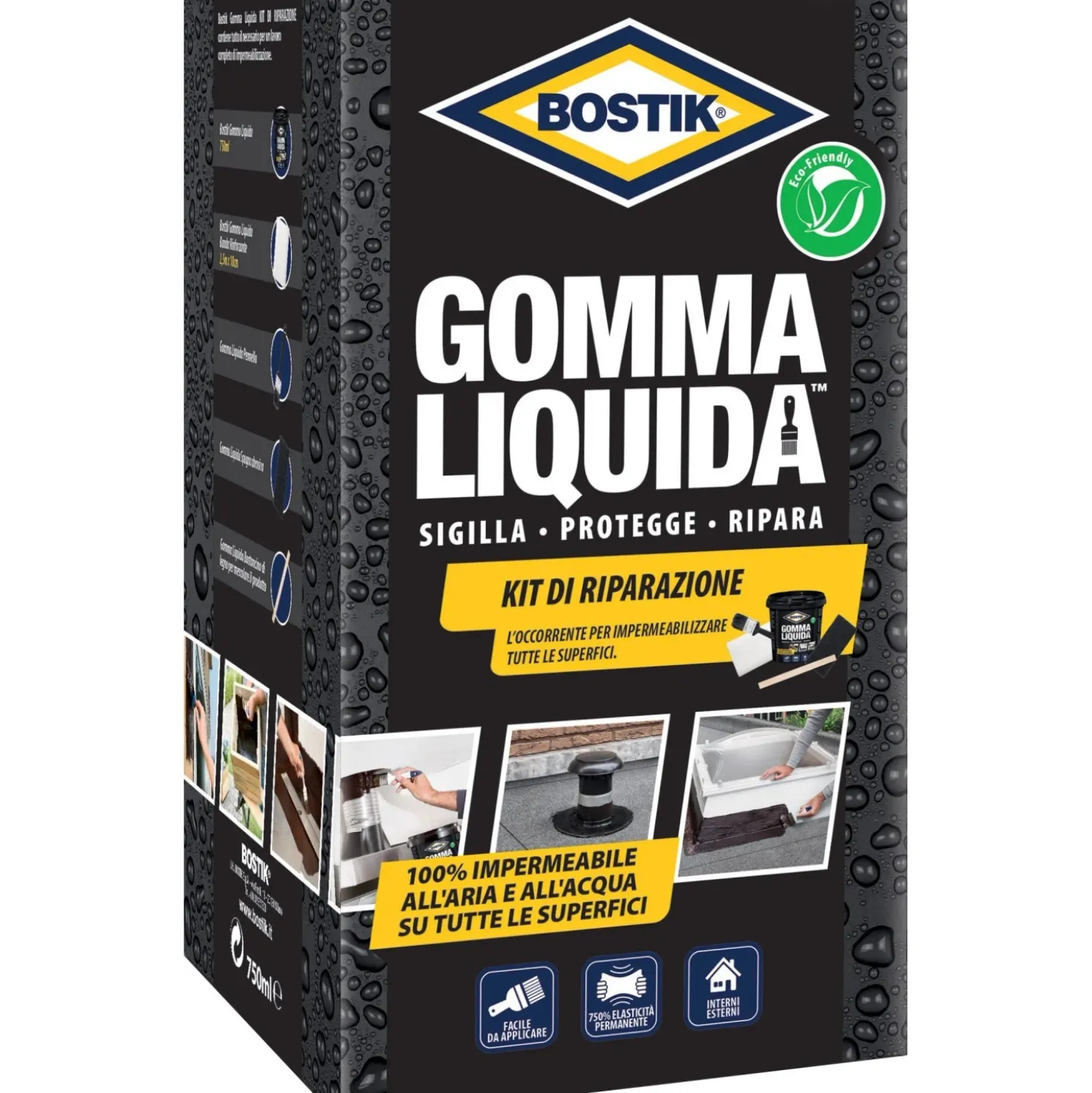 Kit gomma liquida impermeabilizzante Bostik 0,75 l
