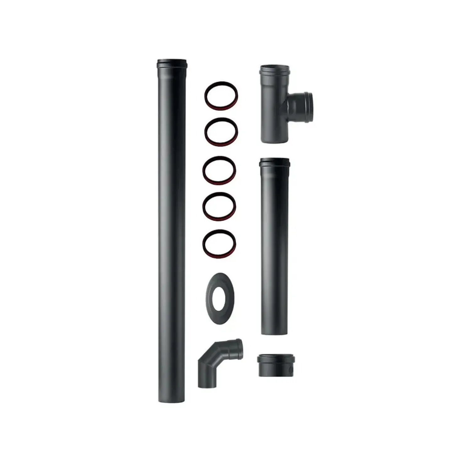 Kit per installazione stufa a pellet Ø 80 mm nero metallico