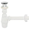 Kit sifone per lavabo con doppio tappo d 32 cm cromato e nero