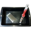 Kit stuccatura con cassoncino in plastica nero 3 lt e 2 spatole stucco