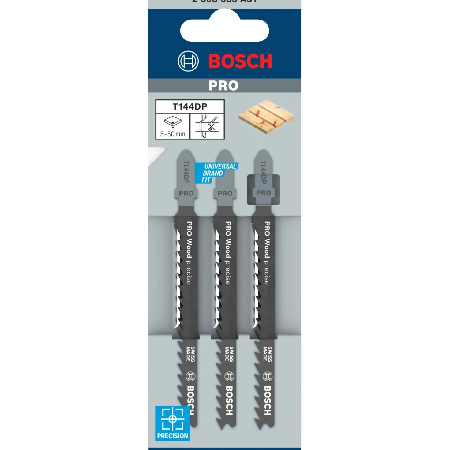Lama seghetto alternativo Bosch T 144 DP Precision for Wood 3 pz