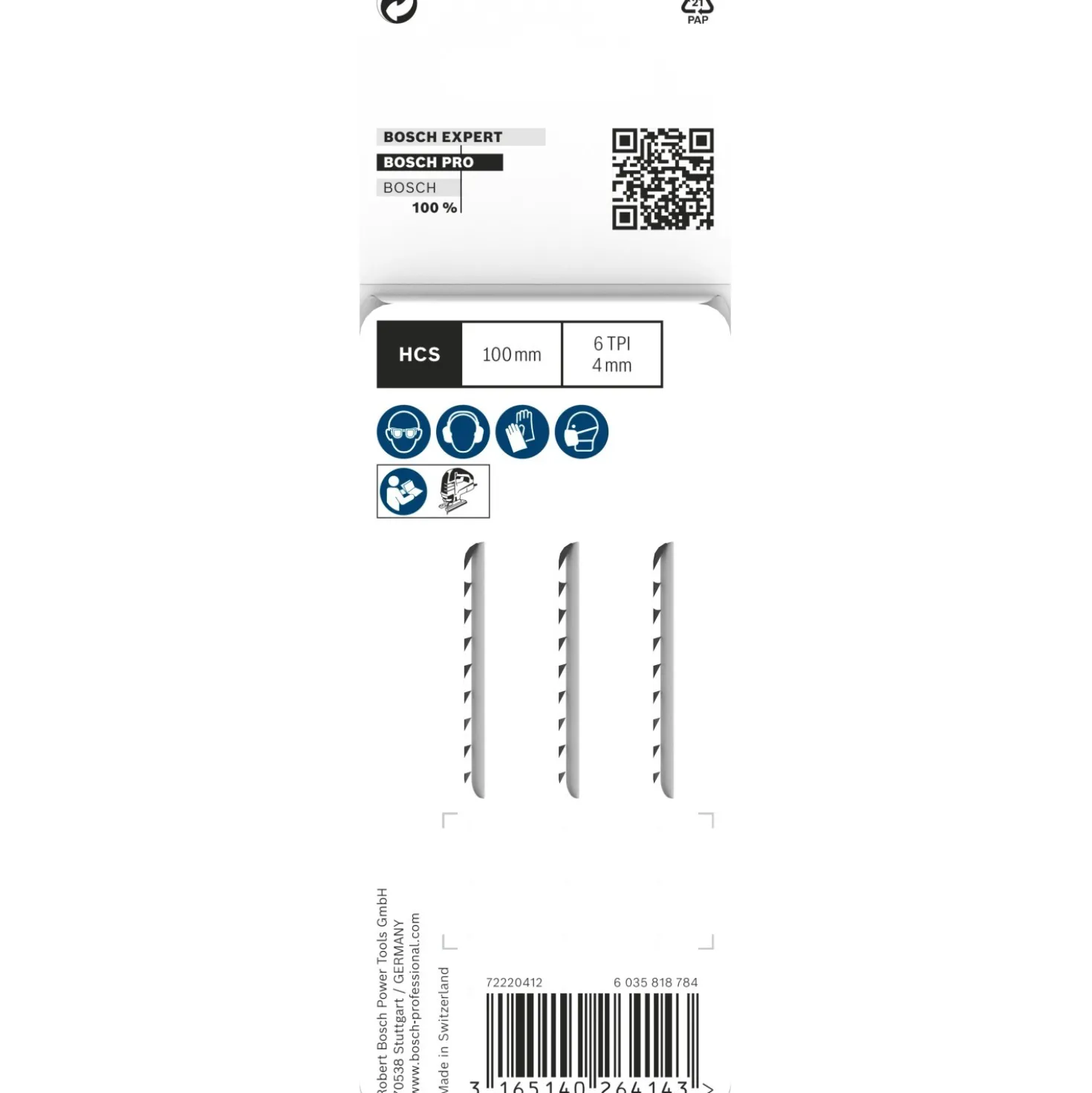 Lama seghetto alternativo Bosch T 144 DP Precision for Wood 3 pz