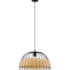 Lampada a sospensione Eglo a 1 luce Anwick Ø 50 cm Nero naturale