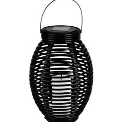 Lampada da esterno solare LED a lanterna plastica rattan grigio 3000K IP44