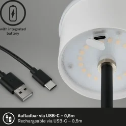 Lampada da tavolo a LED con ricarica USB nero 280 lm