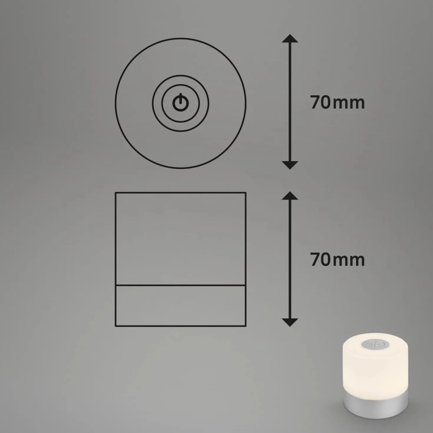 Lampada da tavolo LED 100 lm RGB Ø 7 x 7 cm cromo