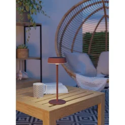 Lampada da tavolo solare EGLO LED-CCT SIMERI rossa con dimmer touch IP54