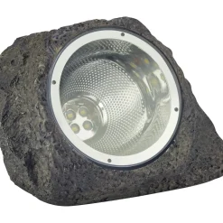 Lampada decorativa solare LED effetto pietra Nero