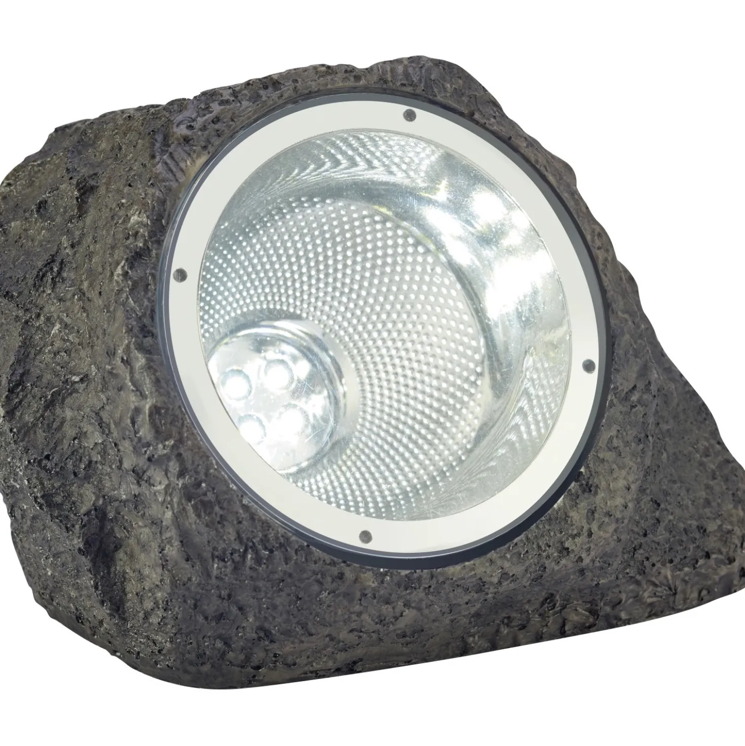 Lampada decorativa solare LED effetto pietra Nero