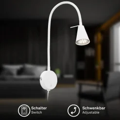 Lampada led Briloner Comfort Light da comodino 45 cm 400 lm bianca