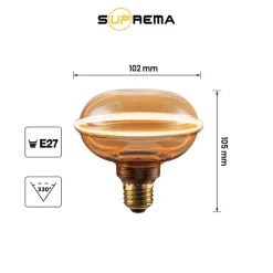 Lampada LED decorativa E8 eclipse Prismalux 265 lm ambrata