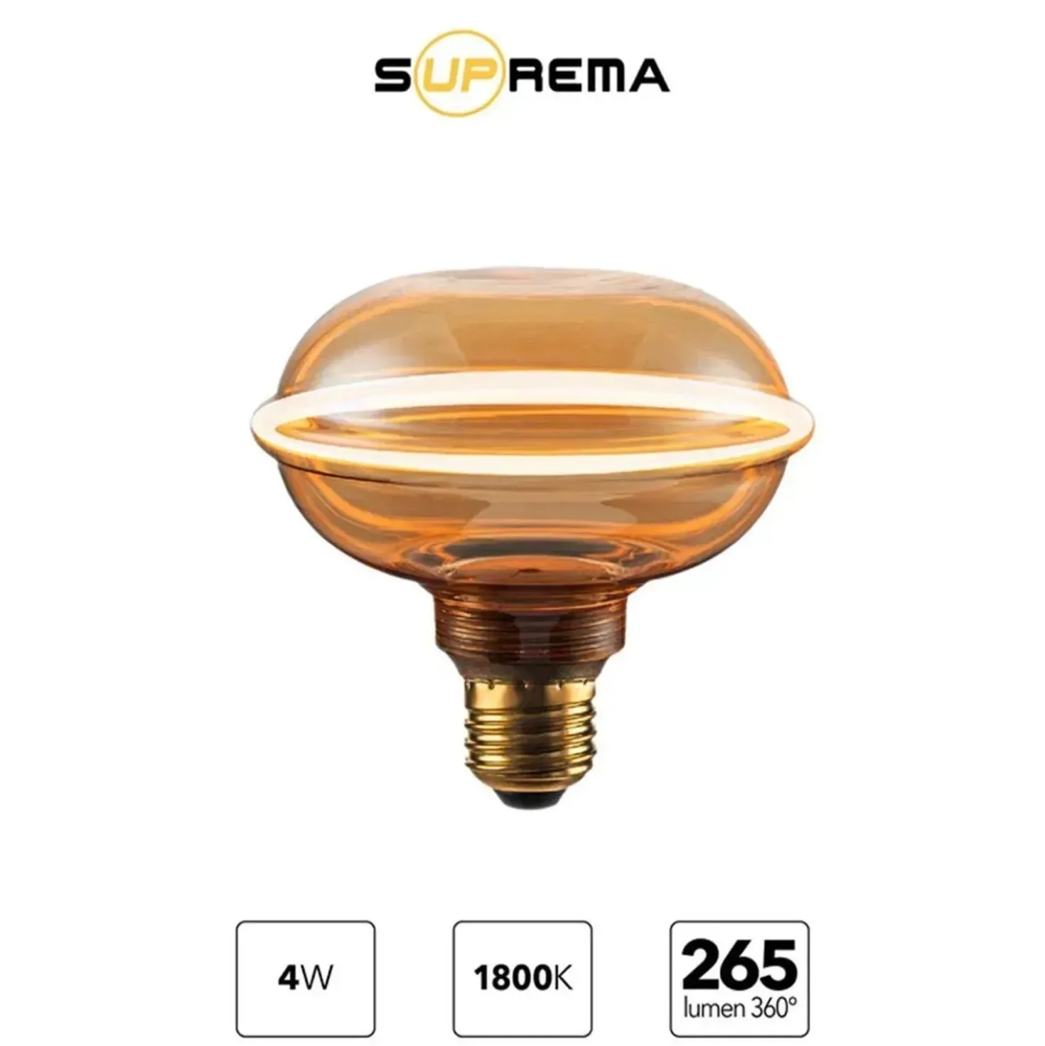 Lampada LED decorativa E8 eclipse Prismalux 265 lm ambrata