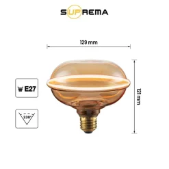 Lampada LED decorativa E7 eclipse Prismalux 265 lm ambrata