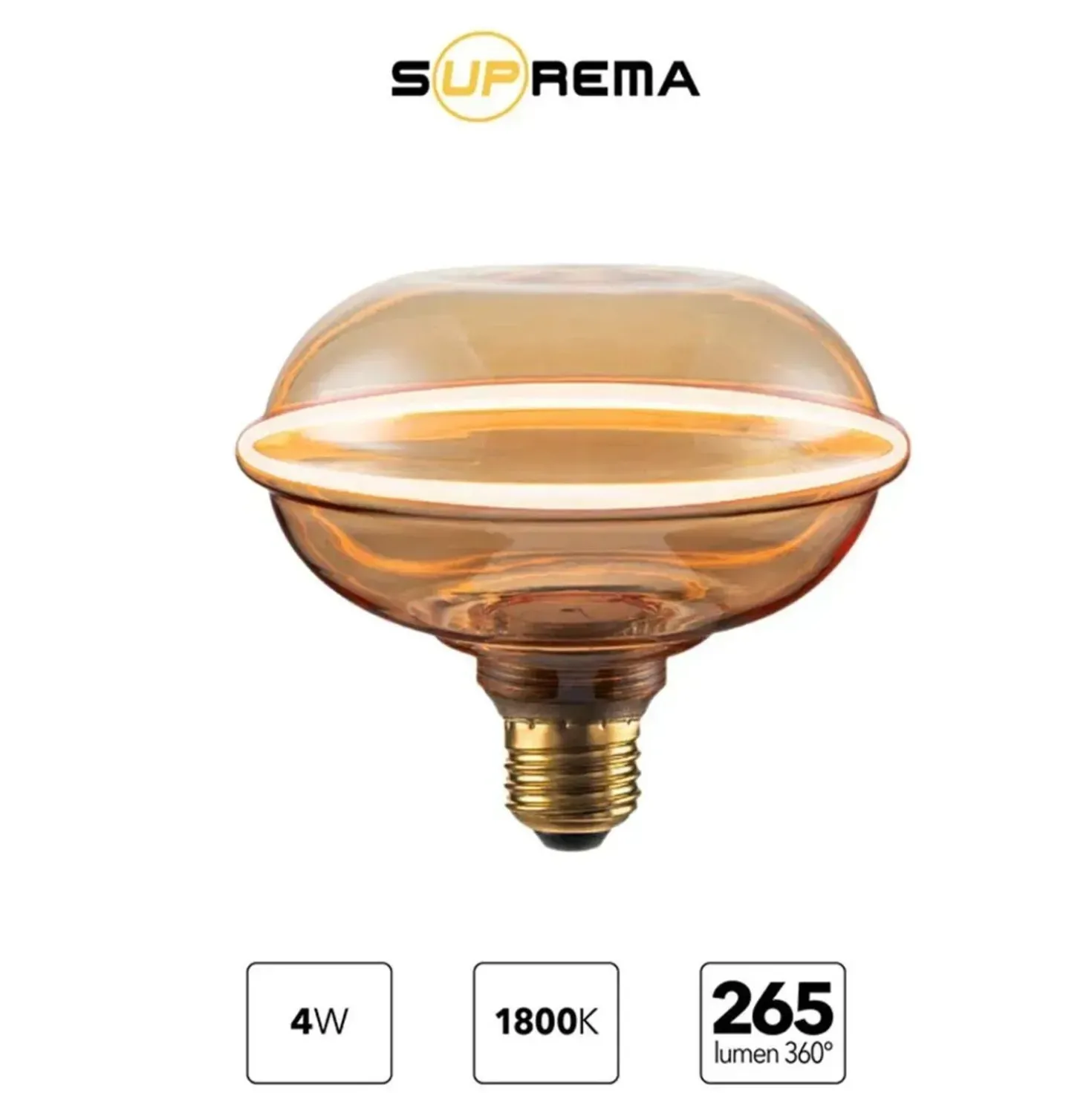 Lampada LED decorativa E7 eclipse Prismalux 265 lm ambrata