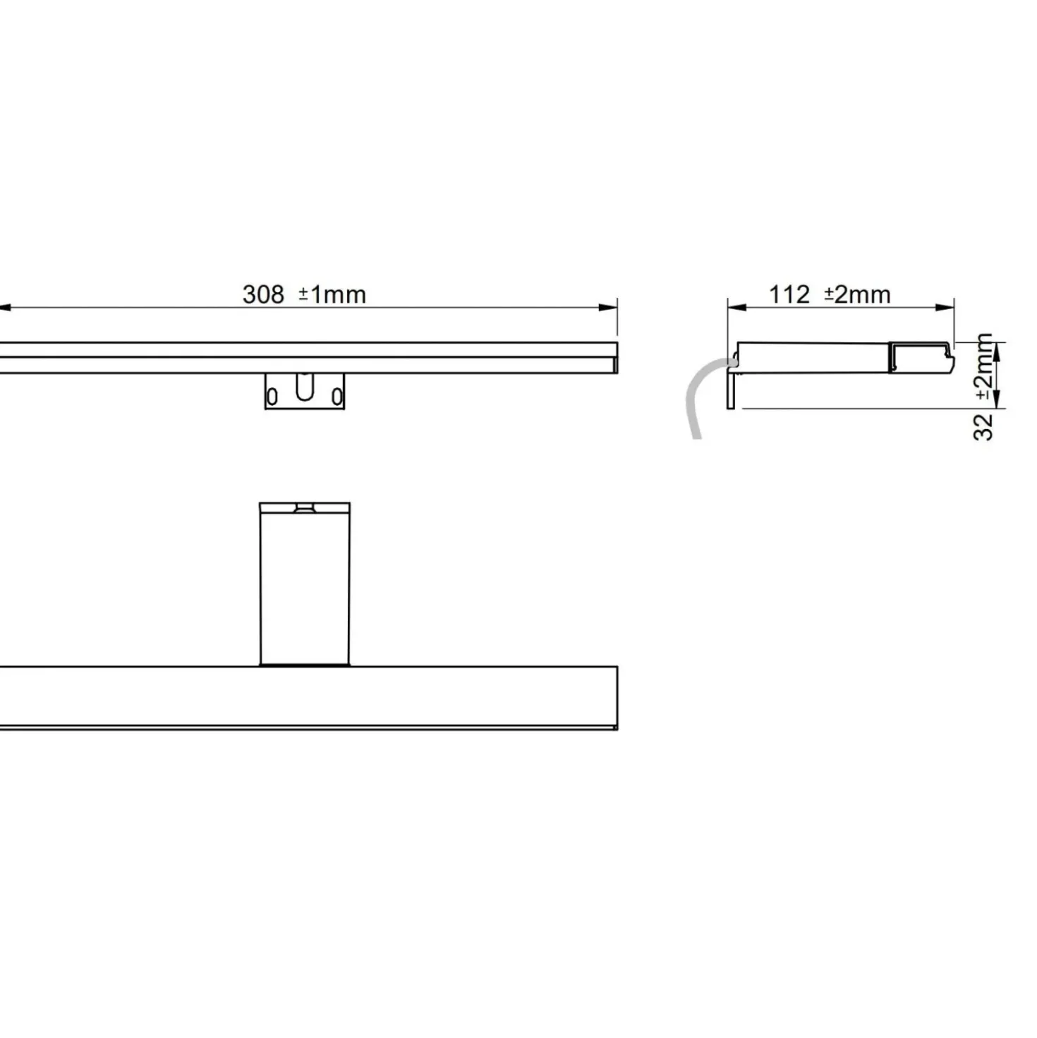 Lampada Led per specchio bagno Pandora Cromo 300x32x112 mm