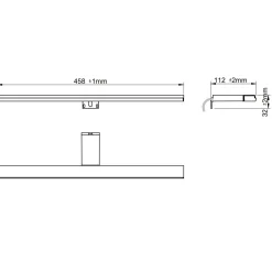 Lampada Led per specchio bagno Pandora Cromo 460x32x112 mm