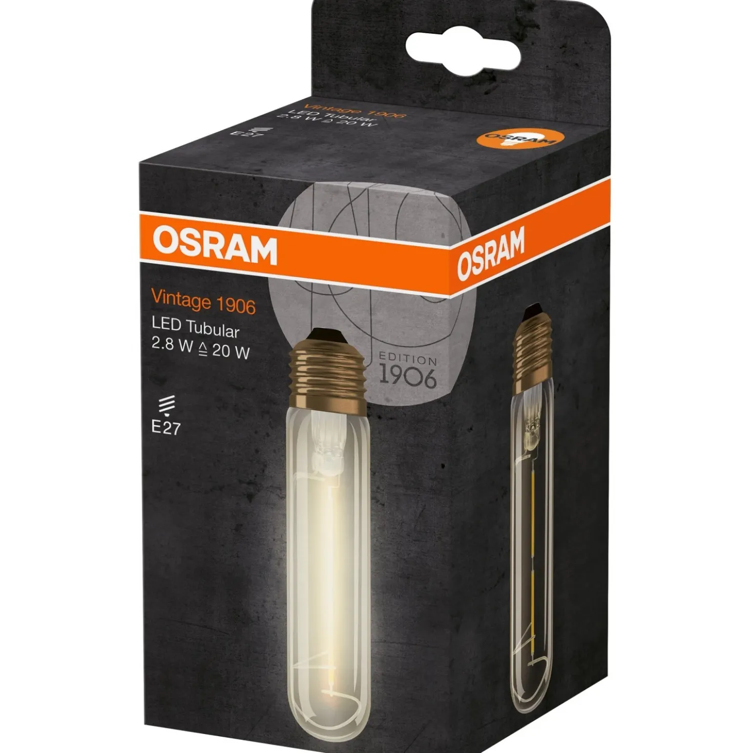 Lampada LED tubolare Osram Vintage 1906 E27 luce calda 2400 K 20 W