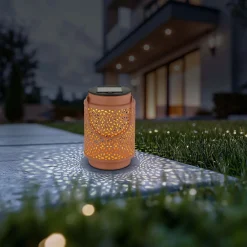 Lampada solare metallo LED 12 pz per display 200mAh 1,2V Ø80xH100 mm