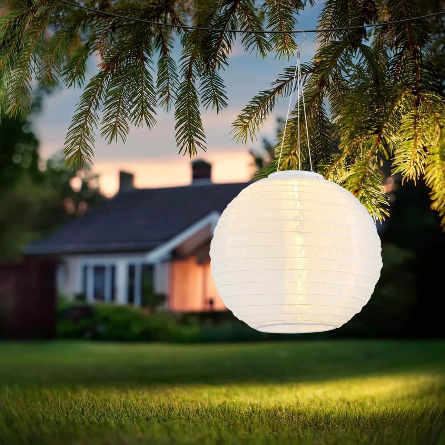Lampada solare plastica bianco LED 300mAh 1,2V Ø300xH550 mm