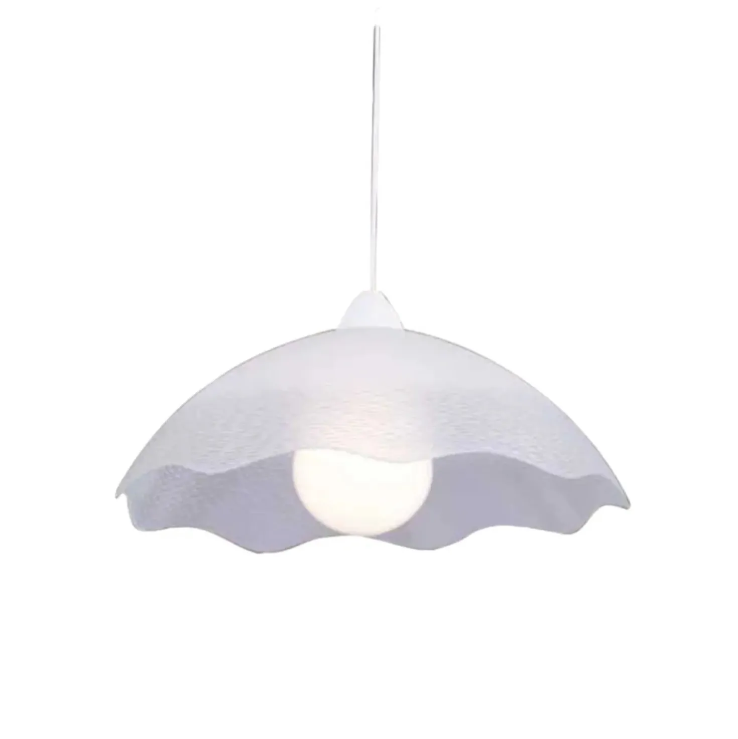 Lampadario a sospensione Sugar E27 in vetro bianco Ø 35 cm