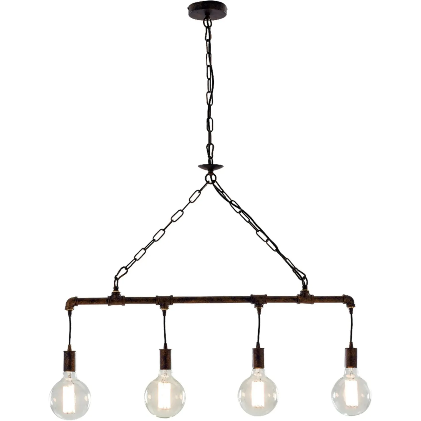 Lampadario a sospensione Amarcord E27 color ruggine 86x9x109 cm