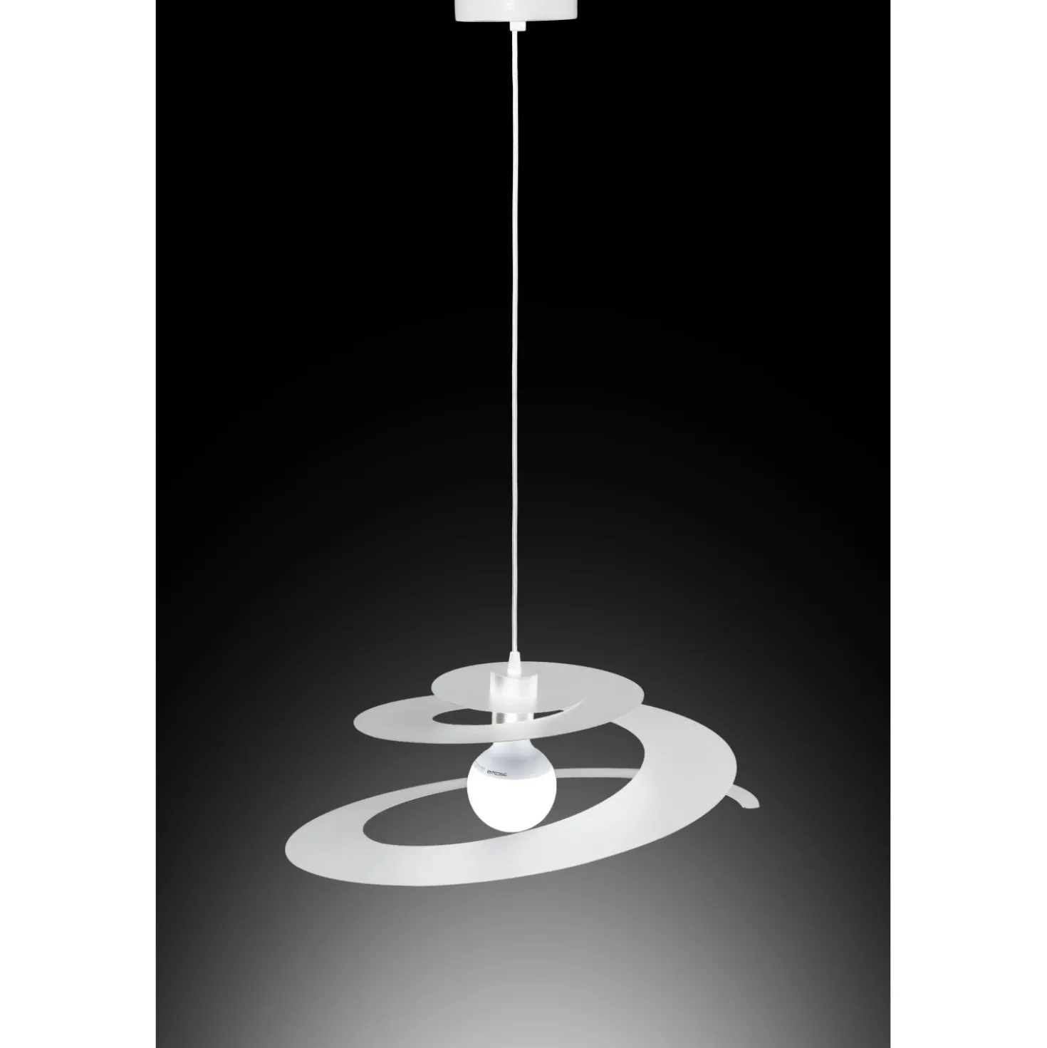 Lampadario a sospensione Spirale E27 42 W bianca in metallo 50 x H 130 cm