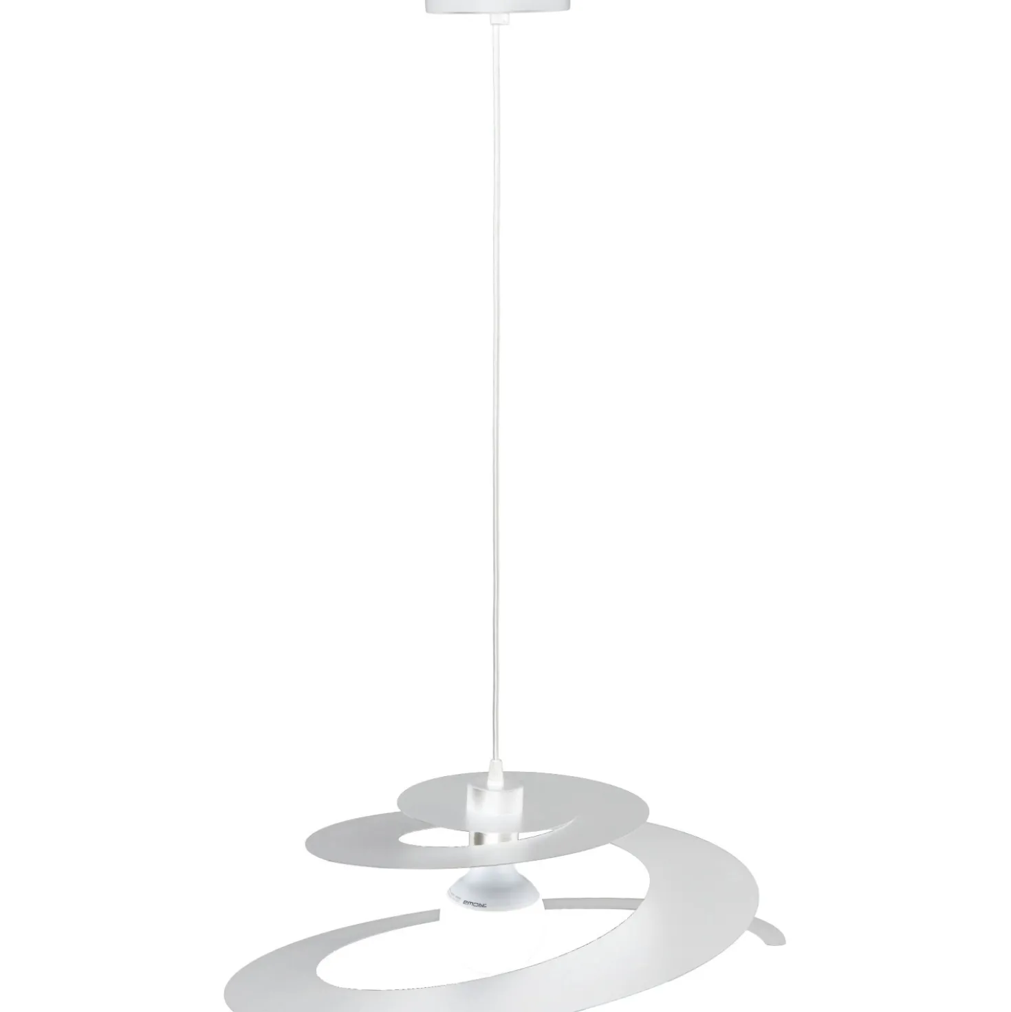 Lampadario a sospensione Spirale E27 42 W bianca in metallo 50 x H 130 cm