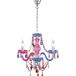 Lampadario a sospensione Luster 3 luci E 14 acrilico colorata Ø 40x150 cm
