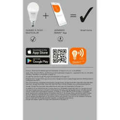 Lampadina LED a goccia Ledvance Smart Home WiFi RGBW E27 2700-6500 K 75 W 800 lm