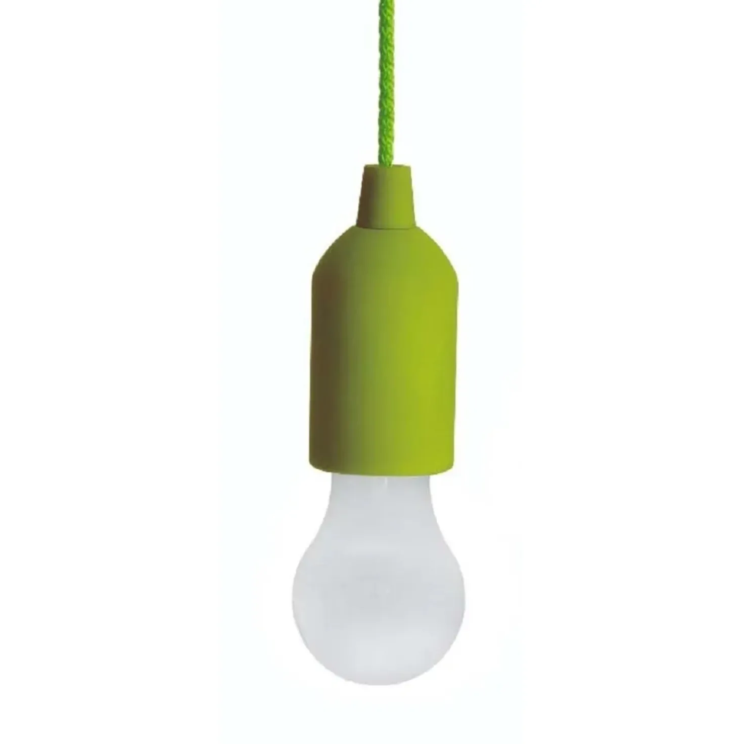 Lampadina LED appendibile Pull light a batterie verde