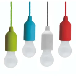 Lampadina LED appendibile Pull light a batterie blu