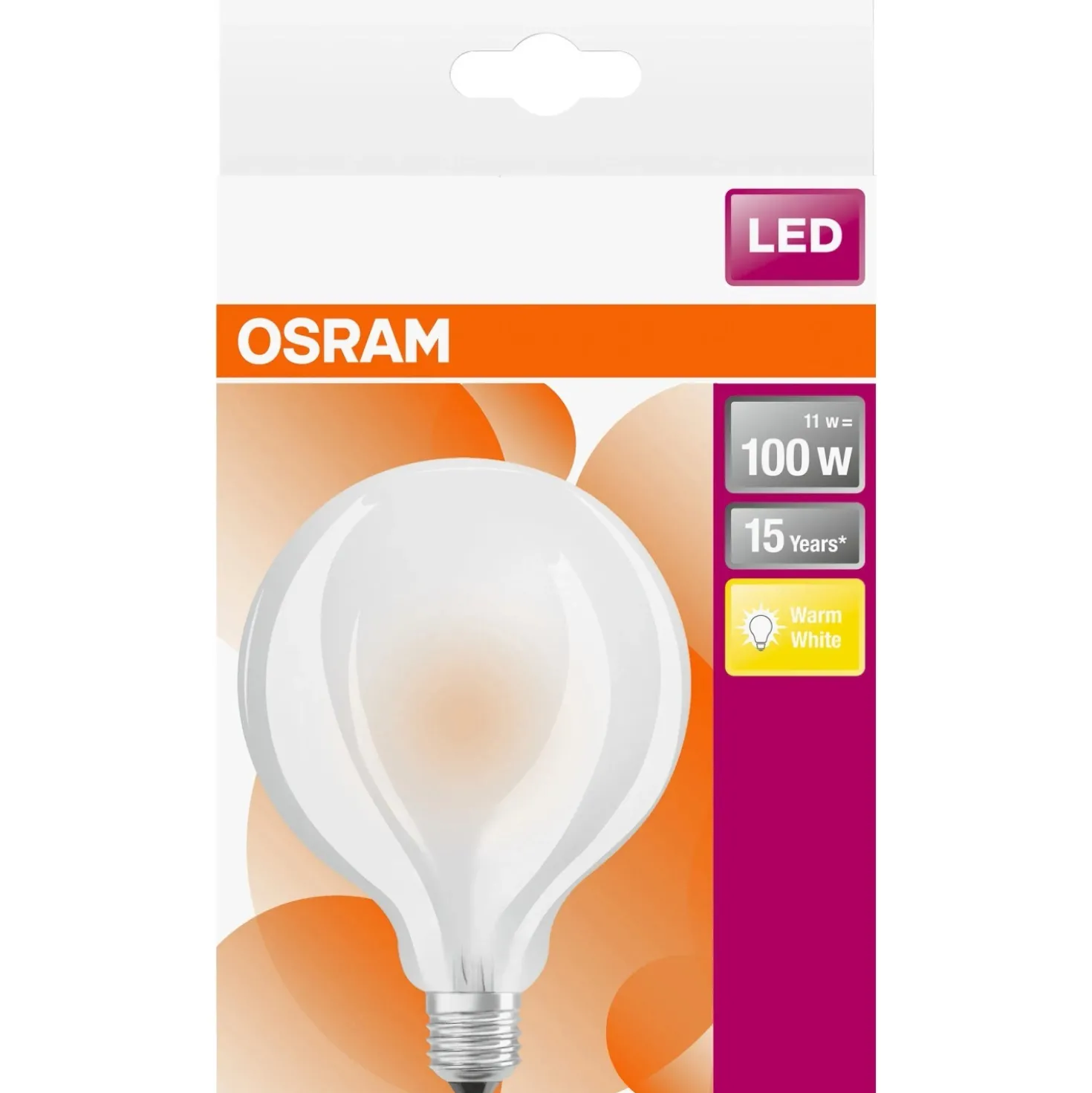 Lampadina LED E27 a globo smerigliata Osram 1521 lm bianco caldo
