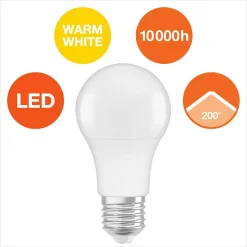 Lampadina LED E27 a goccia smerigliata Osram 806 lm bianco caldo 5 pz